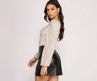 All that Glow Puff Sleeve Sequin Bodysuit