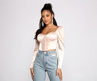 Sassy Satin Cropped Corset Top