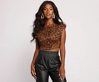 Bold and Fierce Leopard Print Crop Top