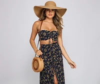 Ditsy Floral Ruched Tube Top