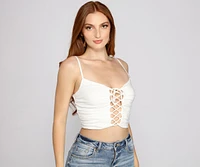 Something To Talk About Lace-Up Crop Top