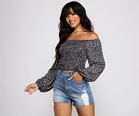 Feelin' Flirty Ditsy Floral Crop Top