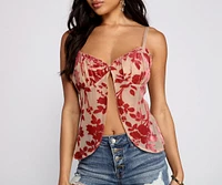 Floral Babe Burnout Babydoll Top