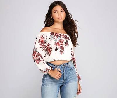 Forever Stunning Floral Cropped Blouse