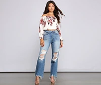 Forever Stunning Floral Cropped Blouse