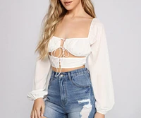 Boldly Chic Tie Front Crop Top