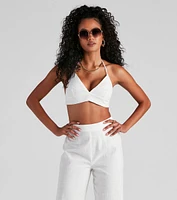 Whisked Away Halter Crop Top