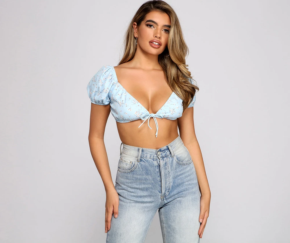 All My Heart Ditsy Floral Crop Top