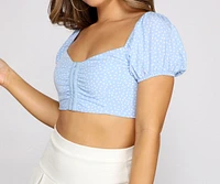 Such A Sweetheart Ditsy Floral Crop Top
