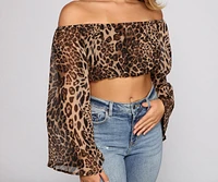 Purrfect Style Chiffon Crop Top