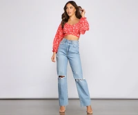 Pretty Fab Off The Shoulder Ditsy Floral Top