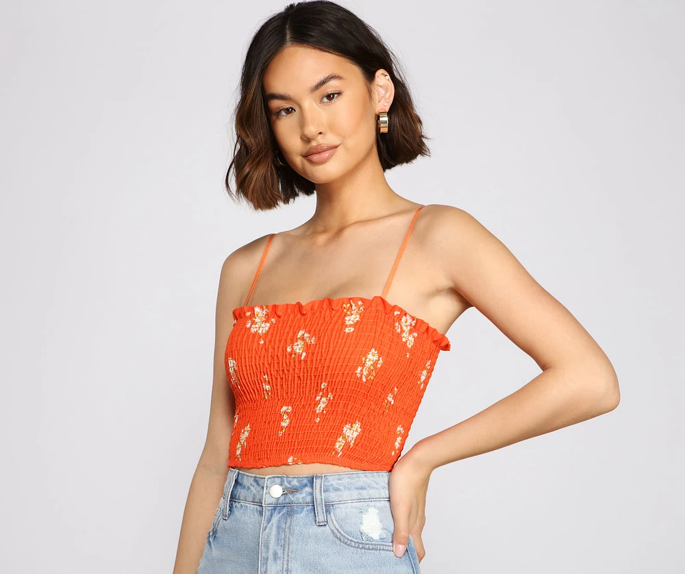 Stylish And Smocked Crop Top