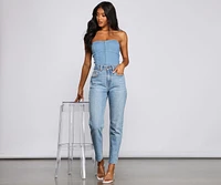 Trendy Glow Up Denim Corset