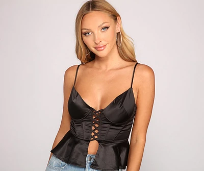Stunning Sultry Satin Corset Top
