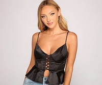 Stunning Sultry Satin Corset Top