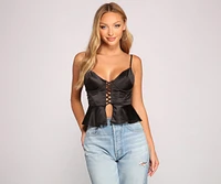 Stunning Sultry Satin Corset Top