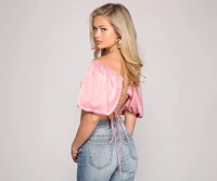 Trendy Stunner Puff Sleeve Crop Top