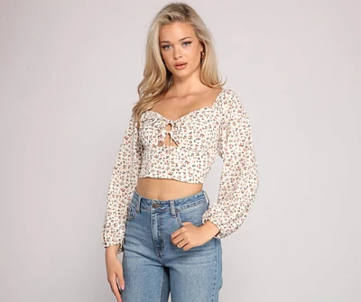 Cover Me Florals O-Ring Crop Top