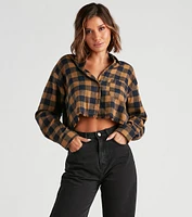 Plaid Mood Button Up Flannel Top