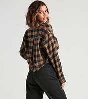 Plaid Mood Button Up Flannel Top