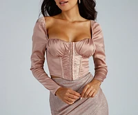 Trendy Sleek Satin Corset Top