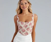 Spring Fling Floral Corset Top