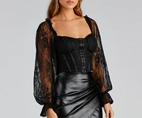 Lace Romance Peasant Sleeve Bustier