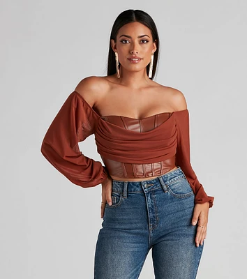 Edgy Luxe Off The Shoulder Corset Top