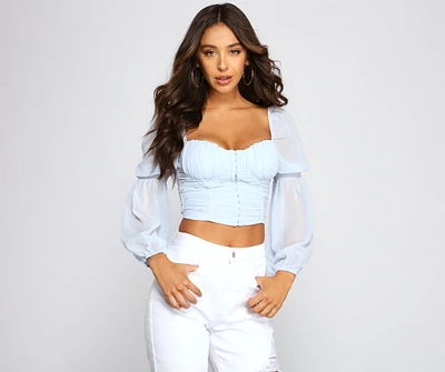 Trendy Moment Ruched Corset Top