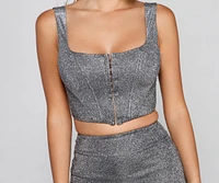 Sparkle Factor Bustier Crop Top