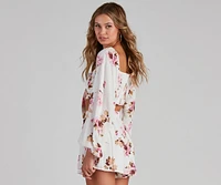 Too Sweet Tie-Front Floral Top