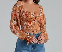 Floral Play Crepe Corset Top