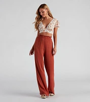 Effortless Floral Chiffon Crop Top