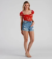 Sunflower State Chiffon Corset Top