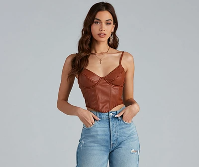 Cowgirl Chic Faux Leather Bustier