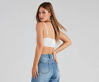 New Beau Lace-Up Crop Top