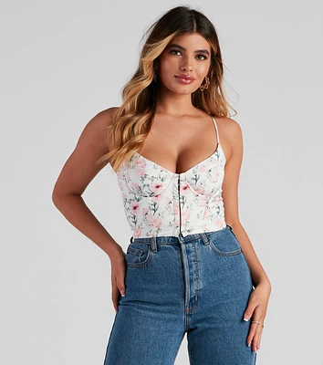 Cue Floral Sweetheart Bustier