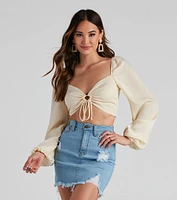 Silky Splendor Tie-Front Crop Top