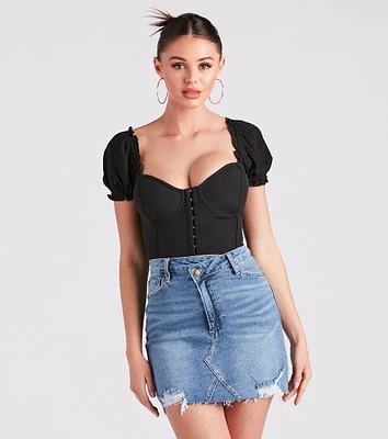 Sweet And Sassy Lace-Up Corset Top