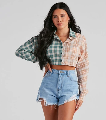 Checkin' Plaid Crop Top