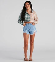 Checkin' Plaid Crop Top