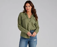 Beach Side Button-Front Linen Shirt