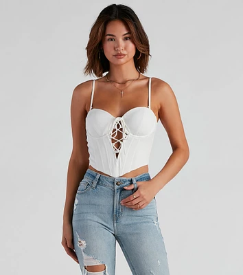Sultry Deets Lace-Up Corset Top