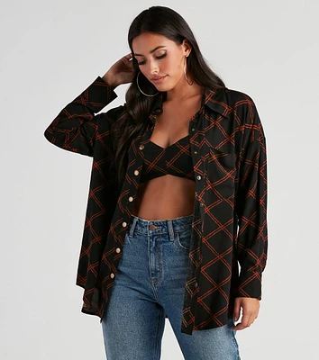 All The Trendy Vibes Button-Up Top