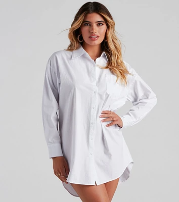 Laid Back Cutie Button-Down Poplin Top