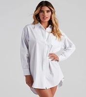 Laid Back Cutie Button-Down Poplin Top