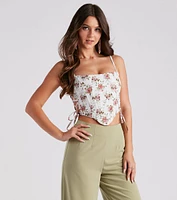 Floral Splendor Lace-Up Bustier