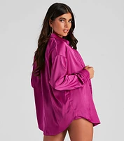 Stylishly Sleek Satin Button Down Top