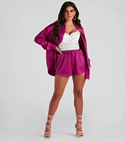 Stylishly Sleek Satin Button Down Top