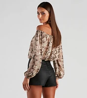 Charming Chic Snake Print Blouse